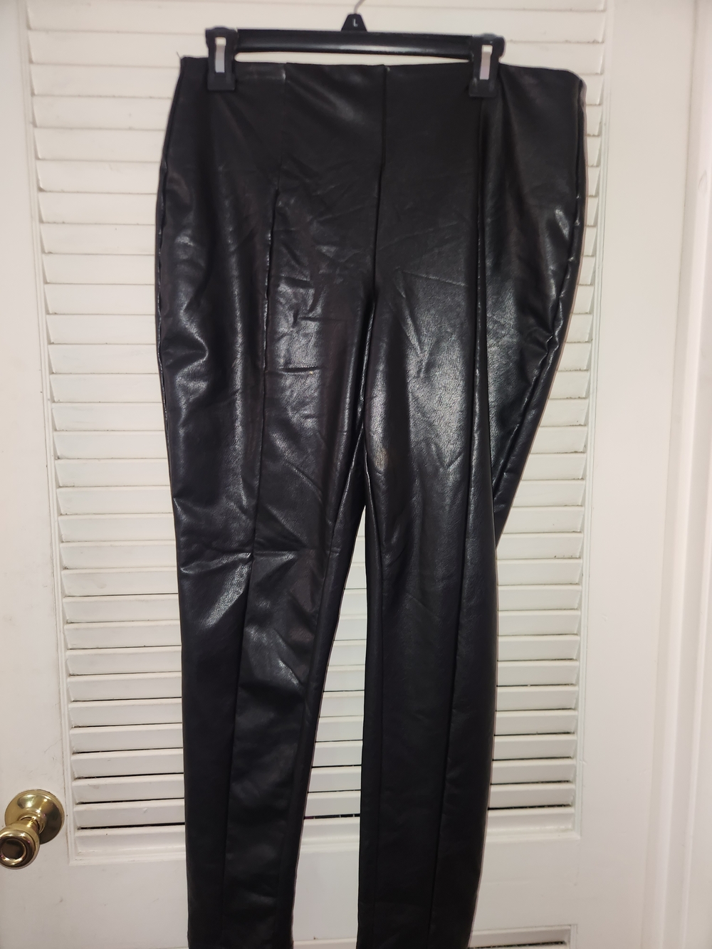 one 5 one Black Faux Leather Leggings